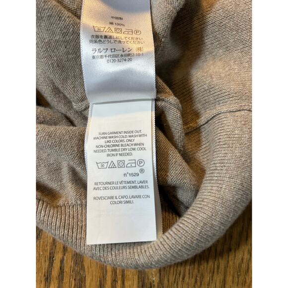 Polo by Ralph Lauren Pima Cotton Fine Gauge V-Neck Sweater Heather Brown Sz XL - Picture 7 of 11
